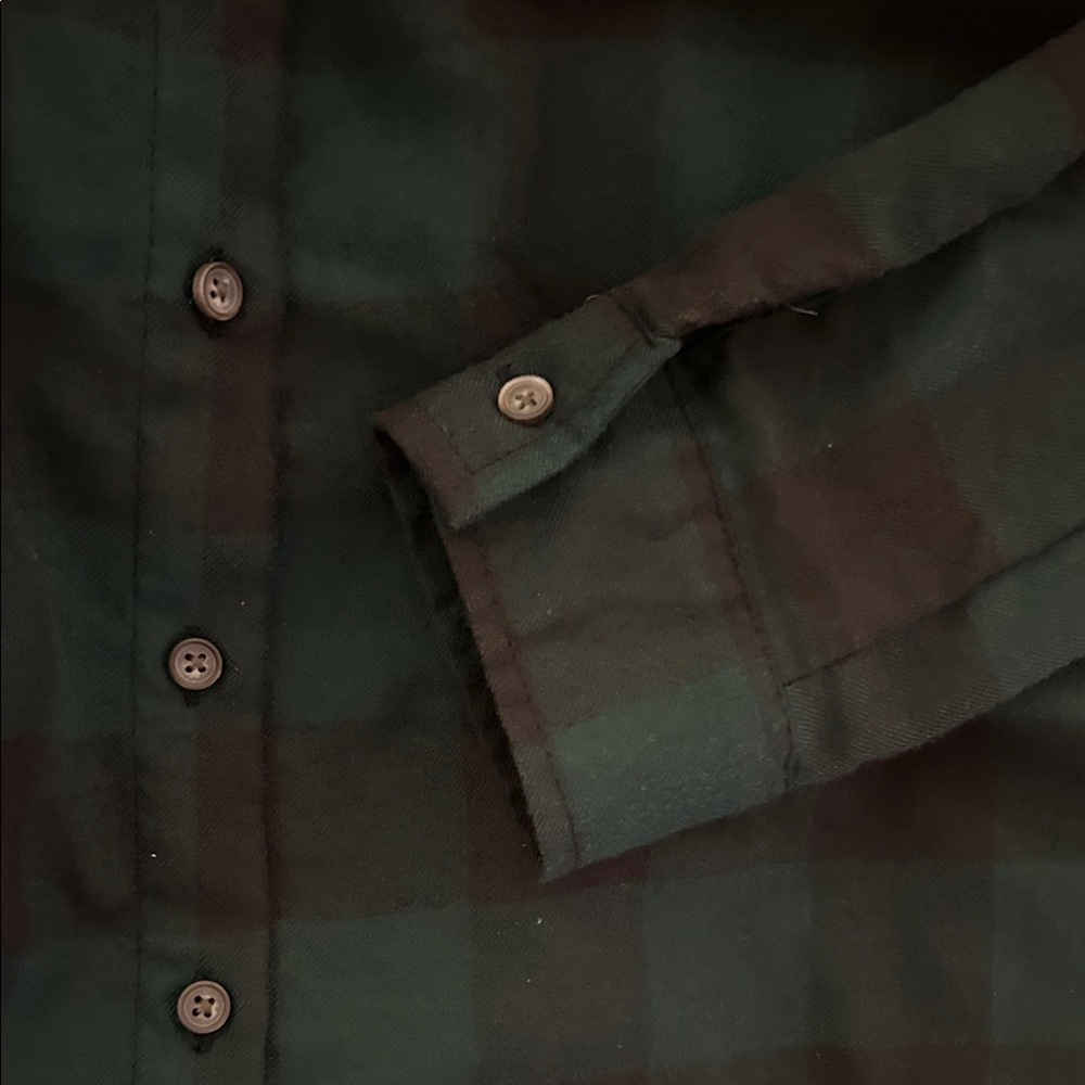 Lucky Brand Green and Black Plaid Shirt